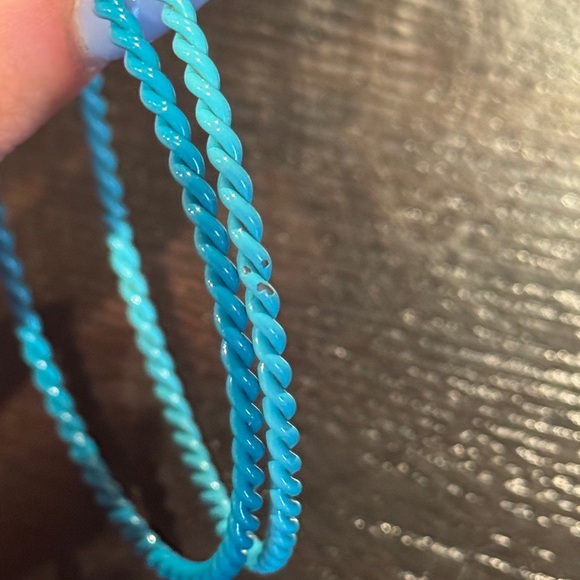Teal and Turquoise Rope Bangle - Picture 4 of 6
